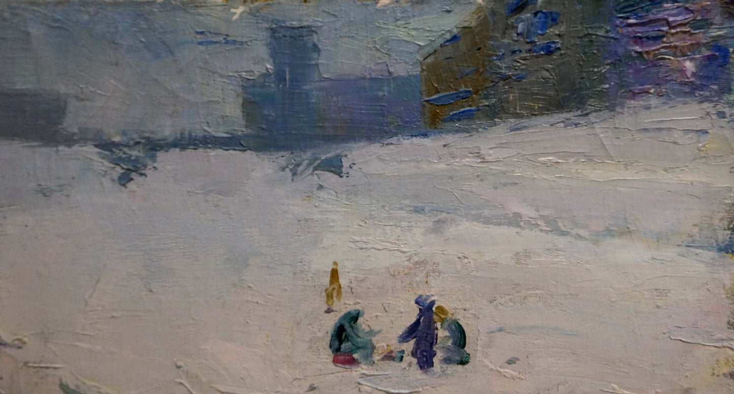 Oil painting Children walk Nikolai Petrovich Petrov