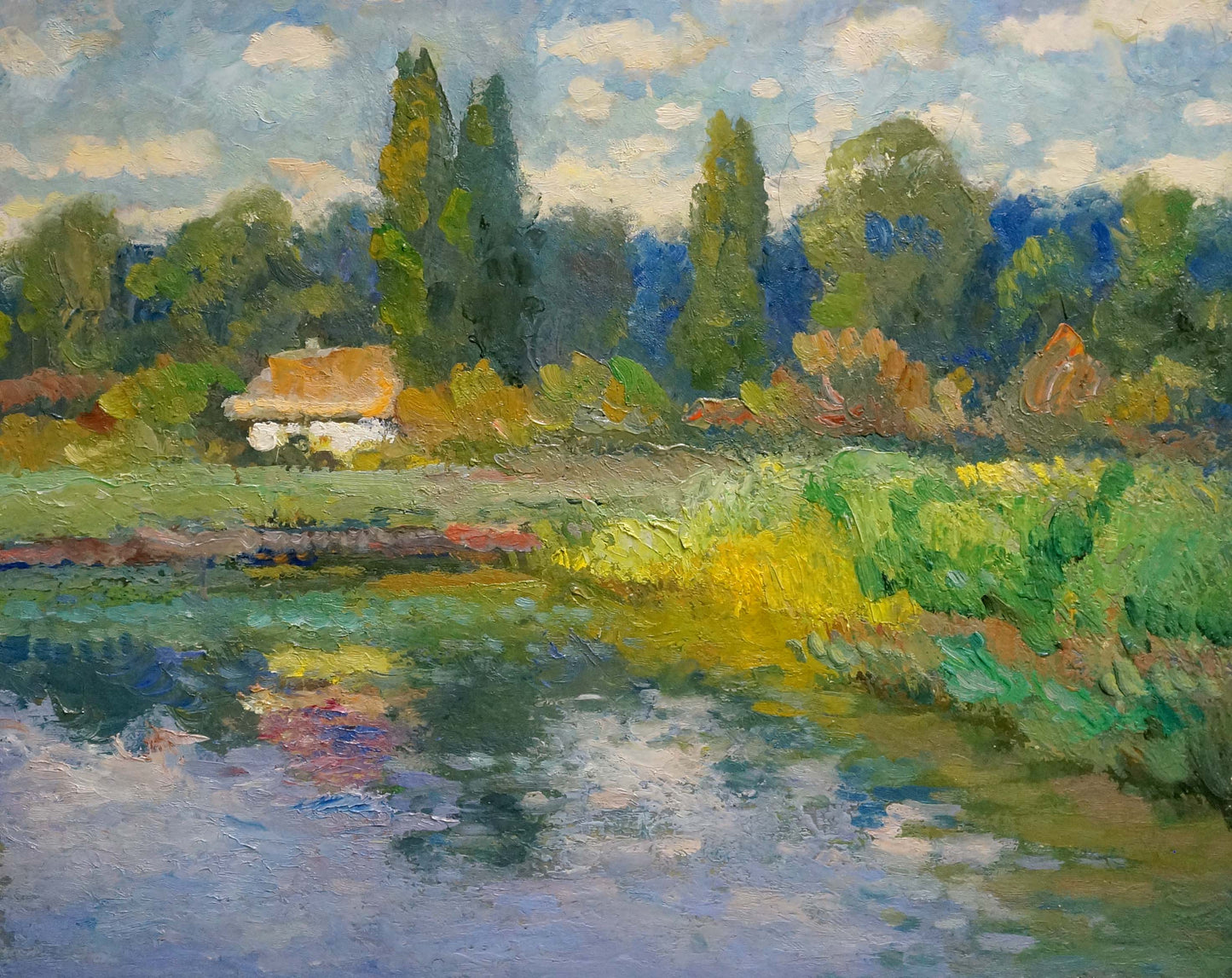 Oil painting Near the river Alexander Mynka