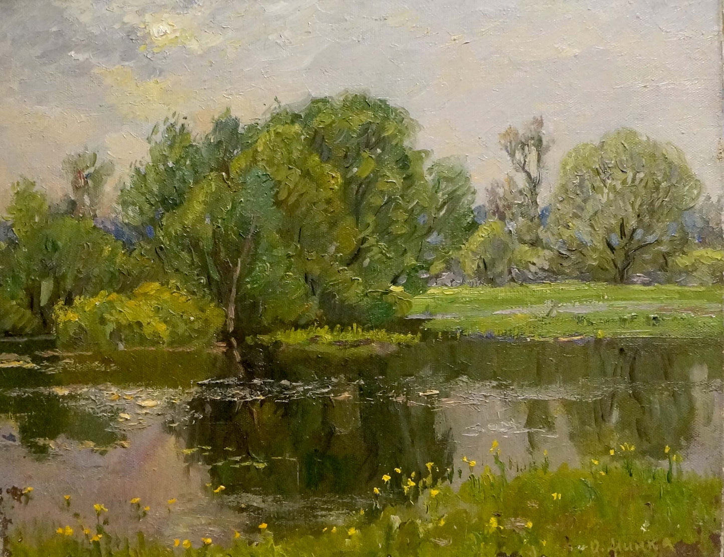 Oil painting By the river Alexander Mynka