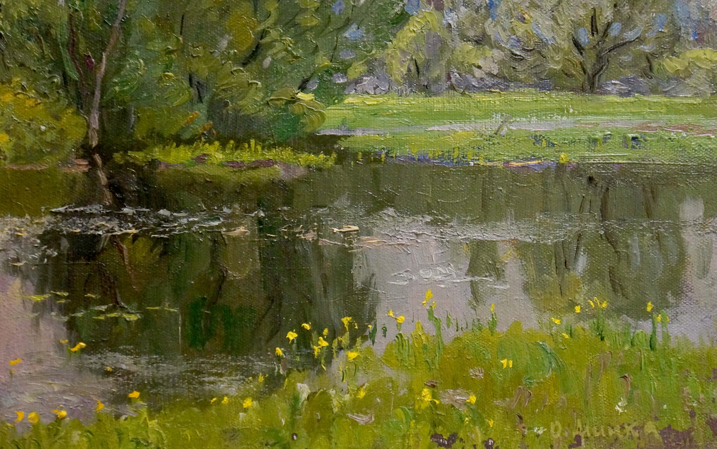 Oil painting By the river Alexander Mynka