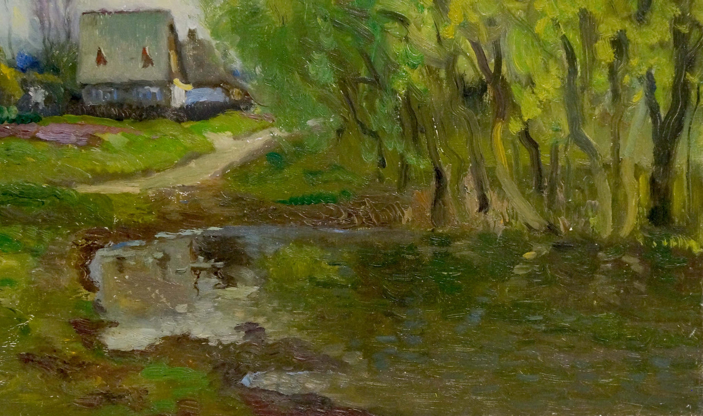 Oil painting Road to the village Mynka Alexander Fedorovich