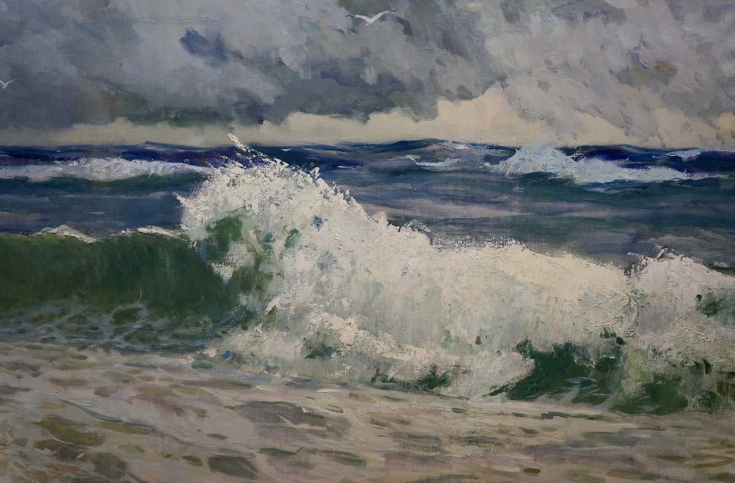 Oil painting Seascape with raging waves Petr Sulimenko
