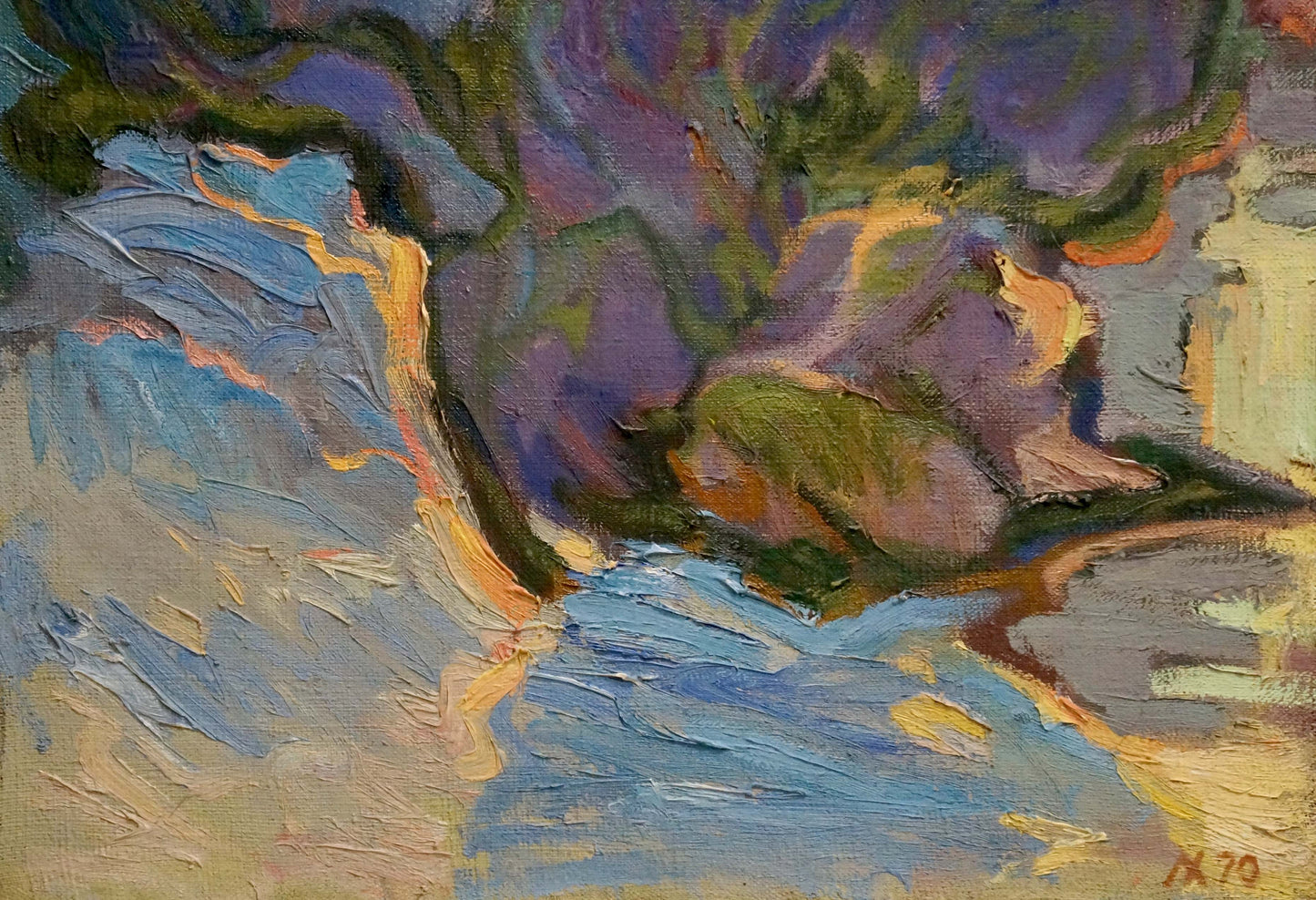 Oil painting Winter evening Khvedchuk Leonid Vladimirovich