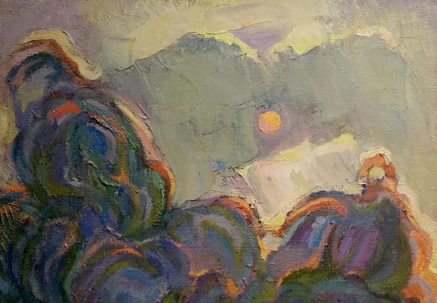 Oil painting Winter evening Khvedchuk Leonid Vladimirovich