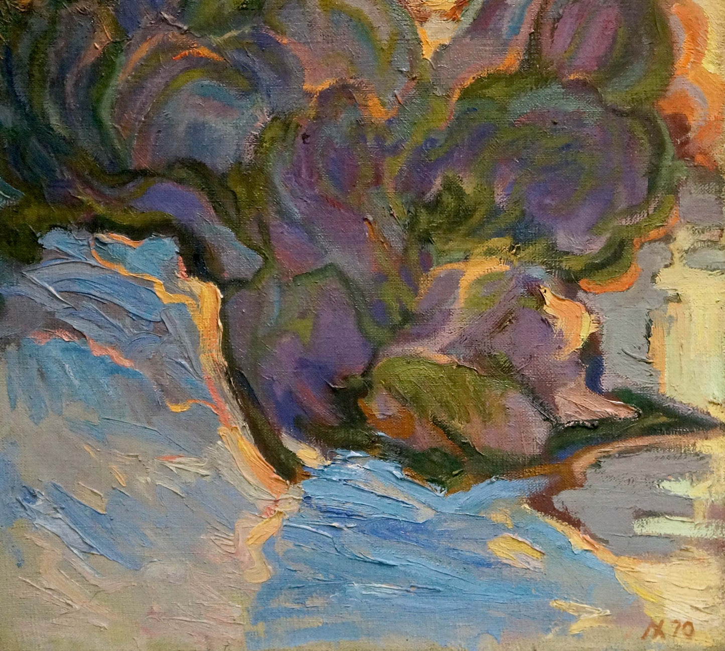 Oil painting Winter evening Khvedchuk Leonid Vladimirovich