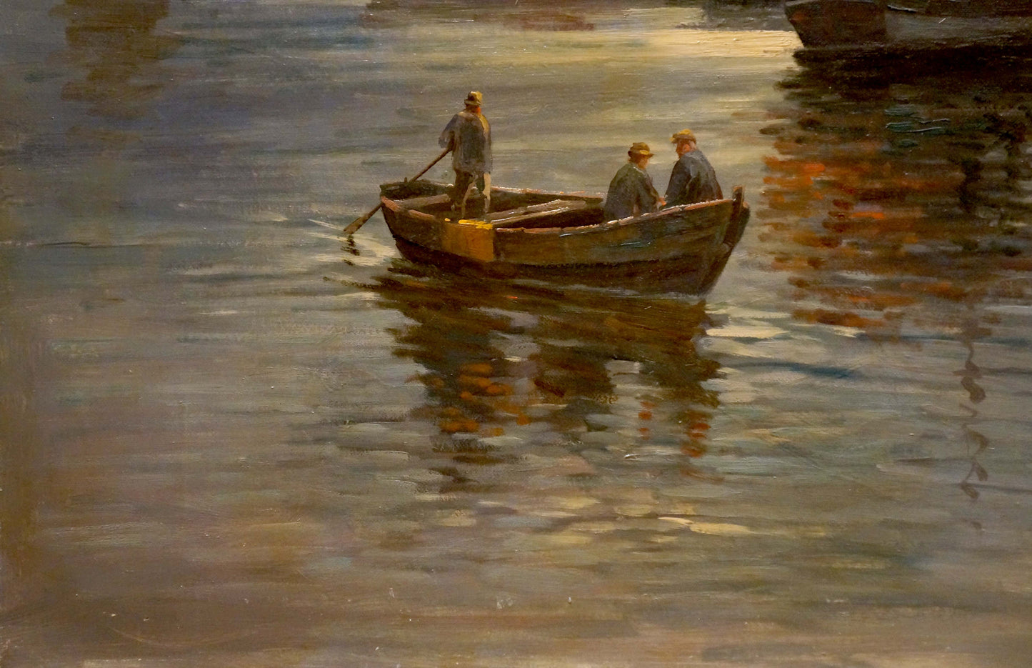 Oil painting River landscape Albert Blatter