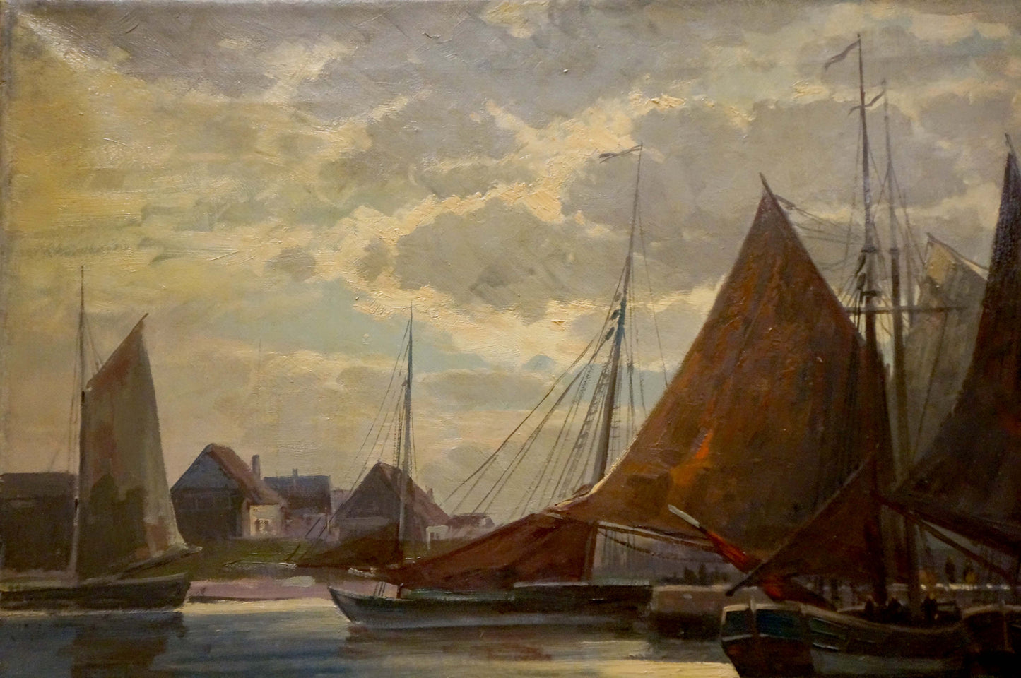 Oil painting River landscape Albert Blatter