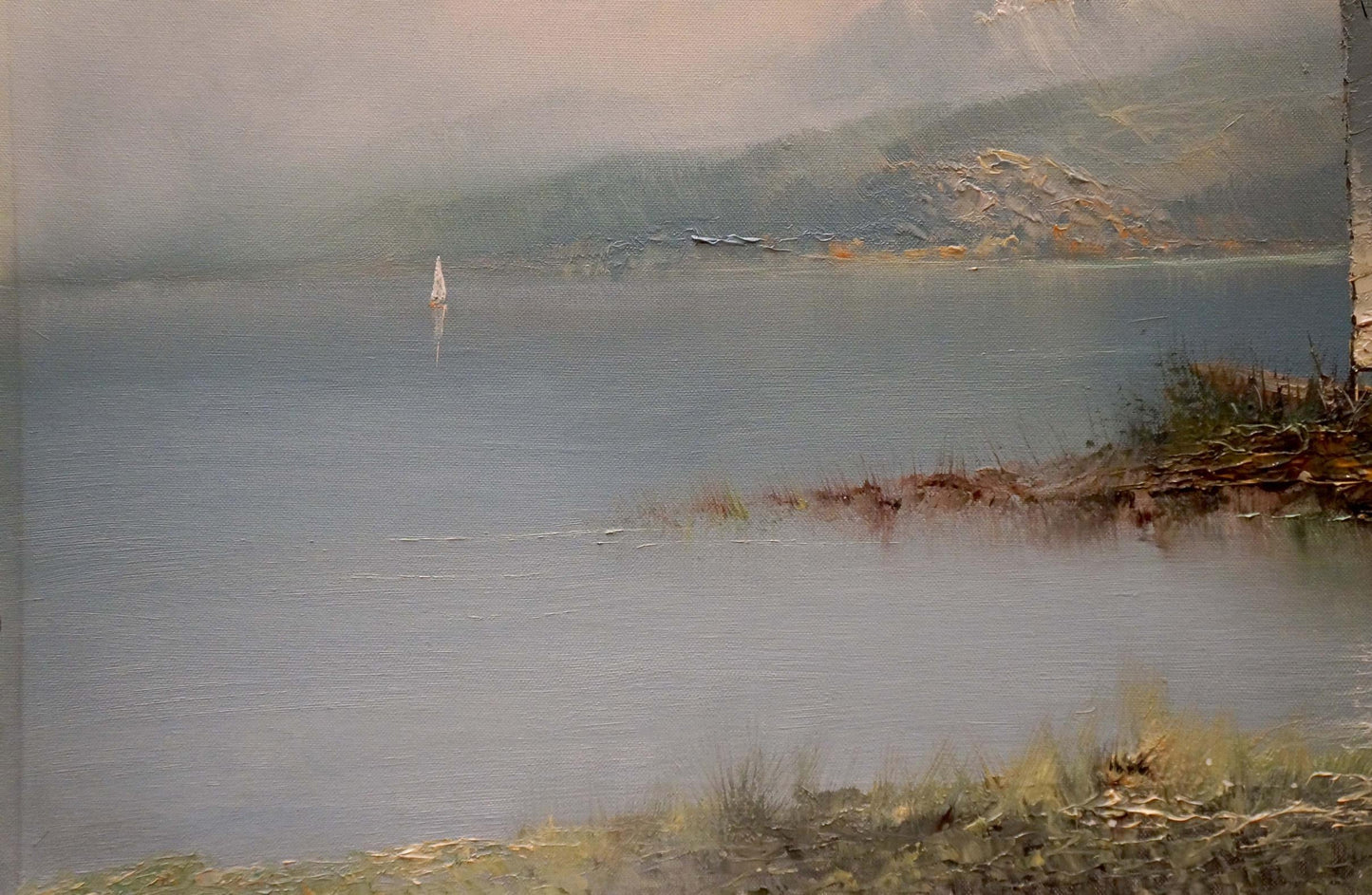 Oil painting Shore landscape H. Schumacher