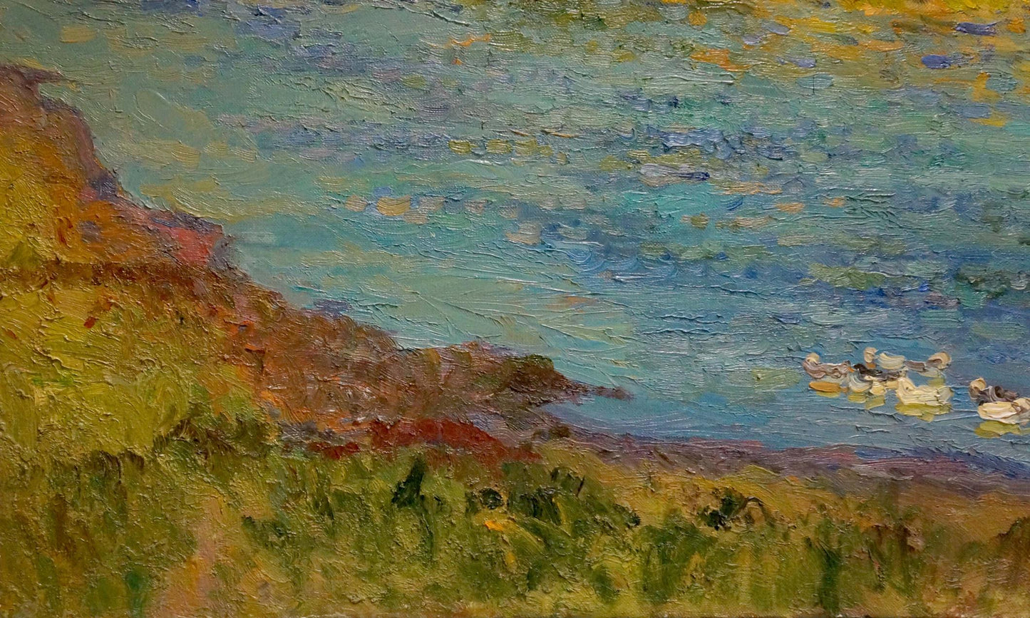 Oil painting Hot summer day by the river Alexander Mynka