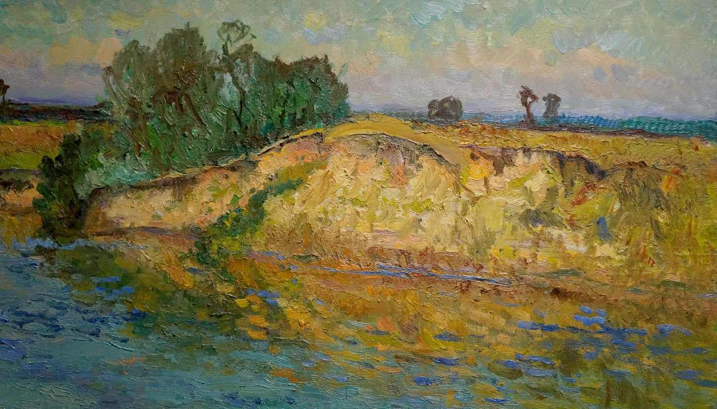 Oil painting Hot summer day by the river Alexander Mynka