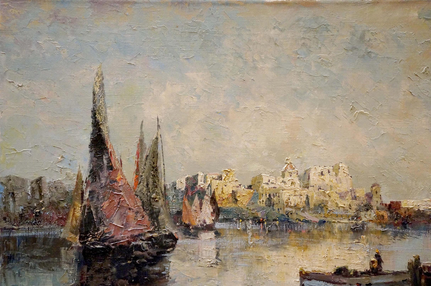 Oil painting Arrival in the city Hochstein A.