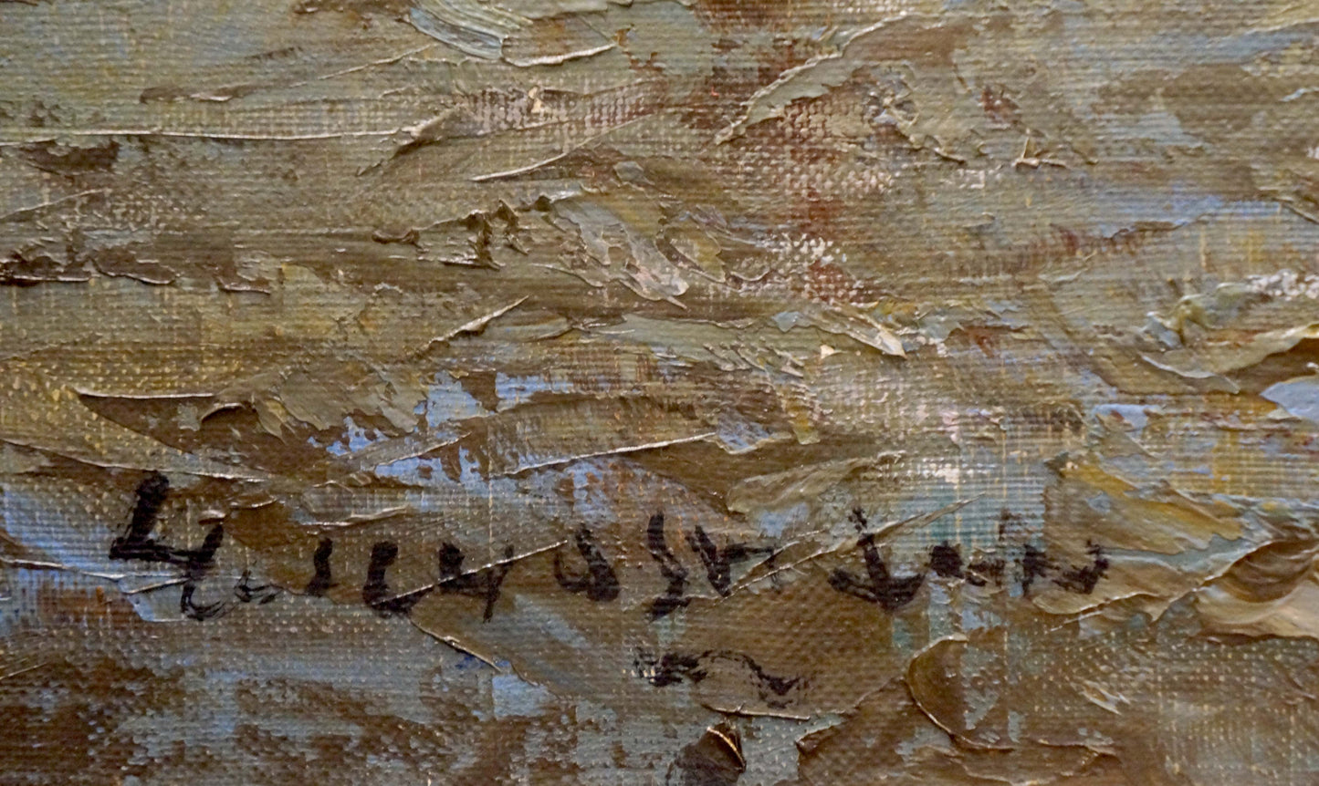 Oil painting Arrival in the city Hochstein A.