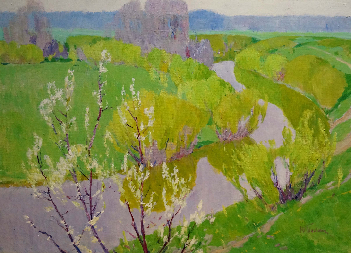 Oil painting River flows Tolpekin Yu.