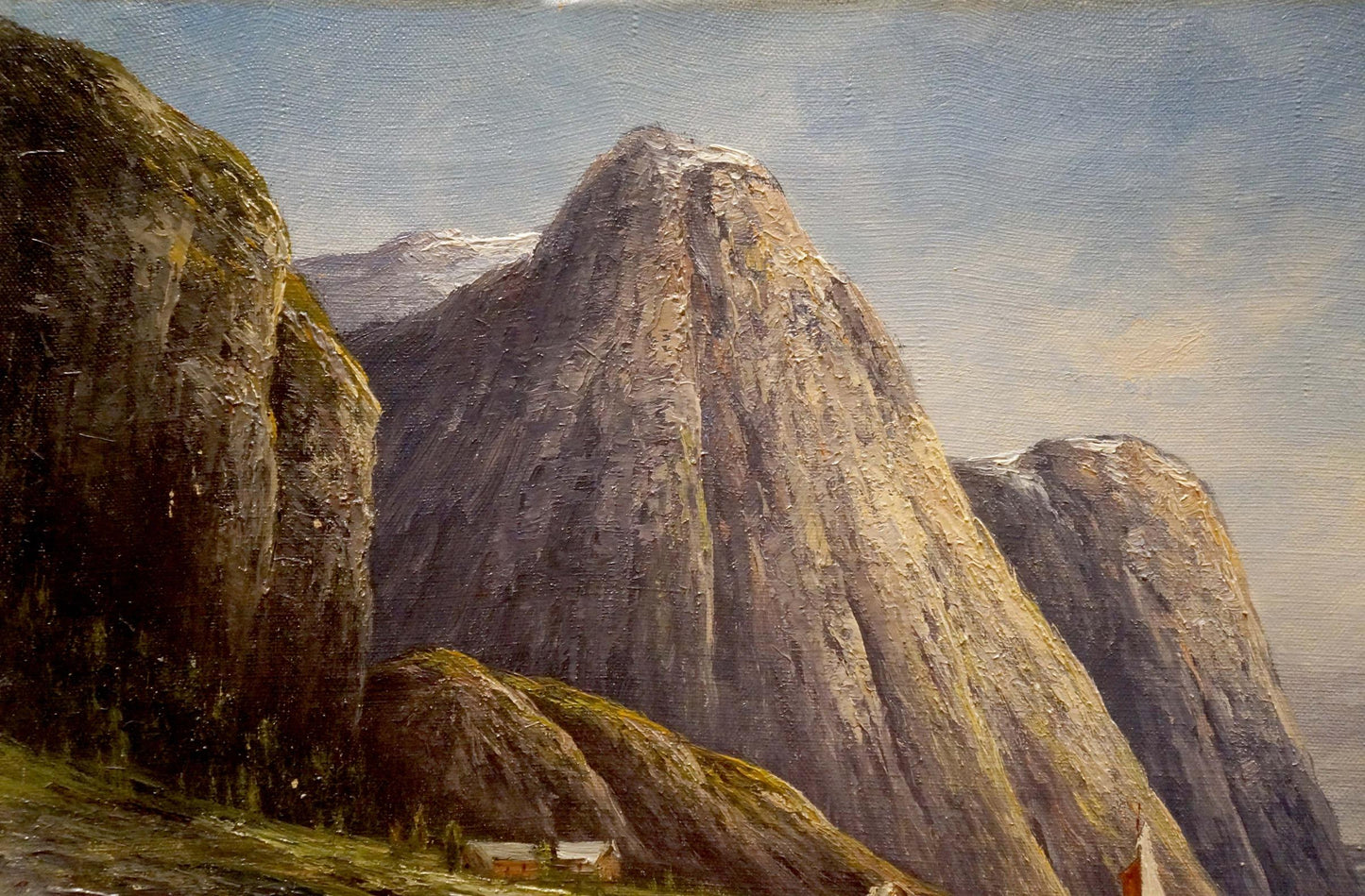Oil painting portraying an enchanting landscape