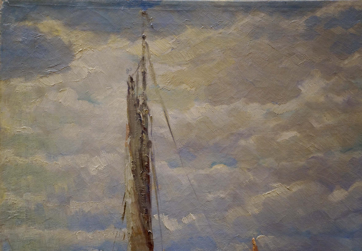 Oil painting Boats in the port