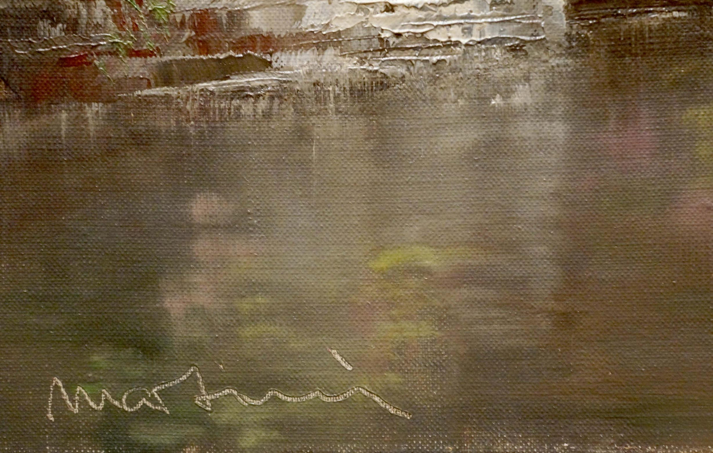 Oil painting House by the shore Bruno Martini