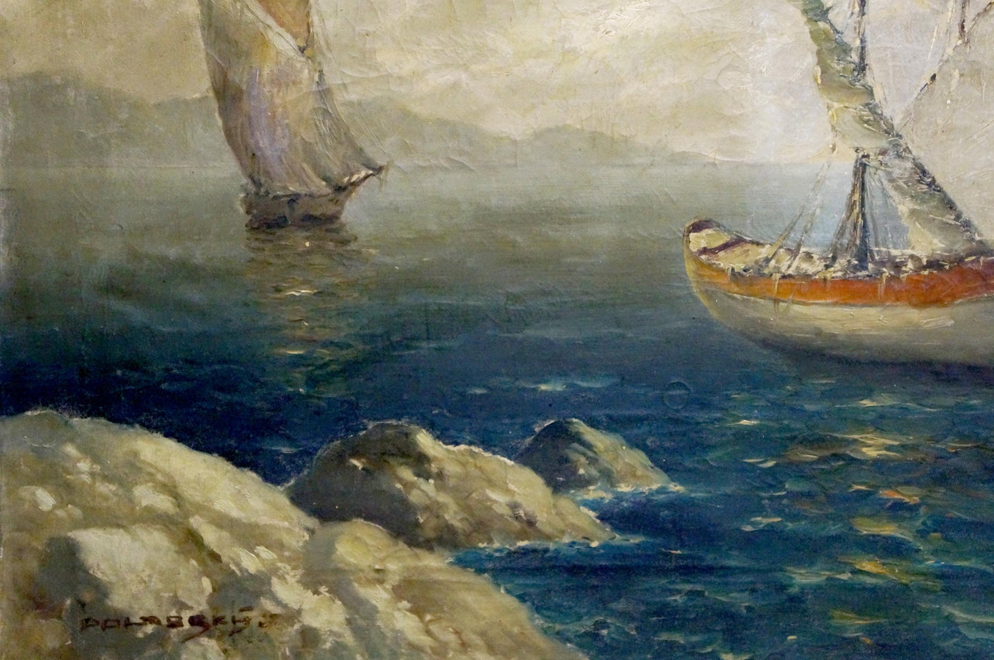 Oil painting Ships at sea Polarsky