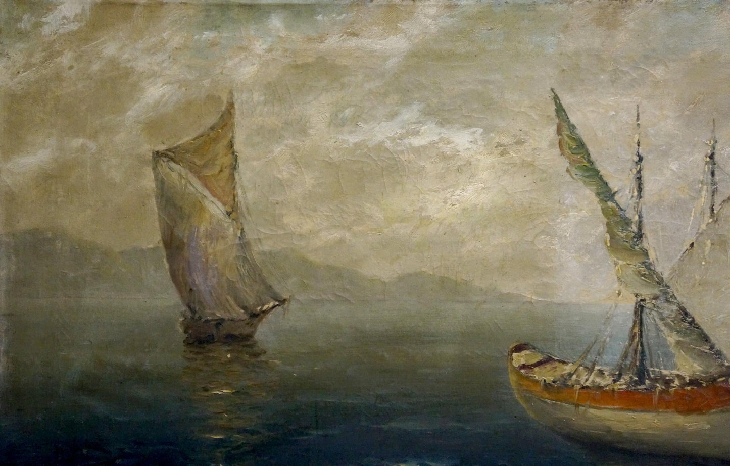 Oil painting Ships at sea Polarsky