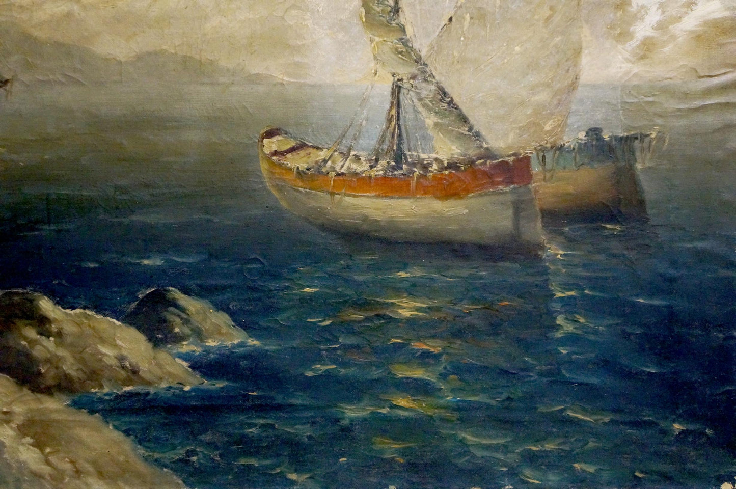 Oil painting Ships at sea Polarsky