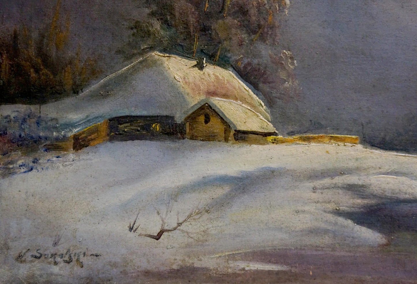 Oil painting Winter fairy tale