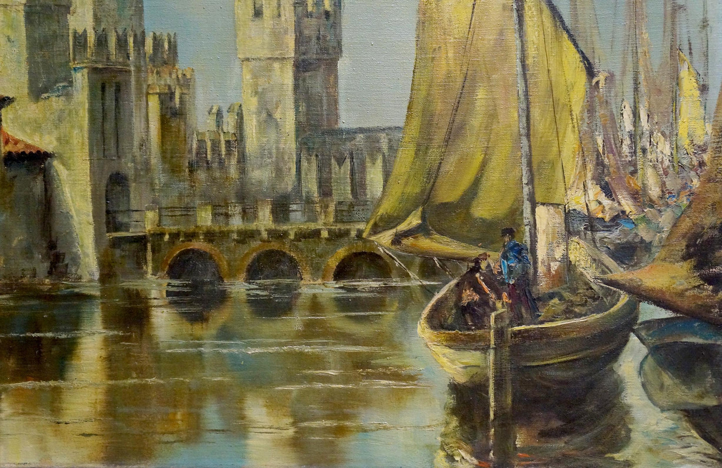Oil painting Medieval castle Karl Klupp Munchen