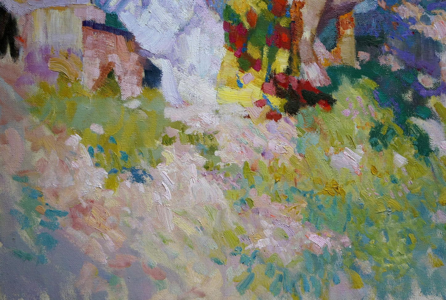 Oil painting Children in the garden Chaus Victor Nikolaevich