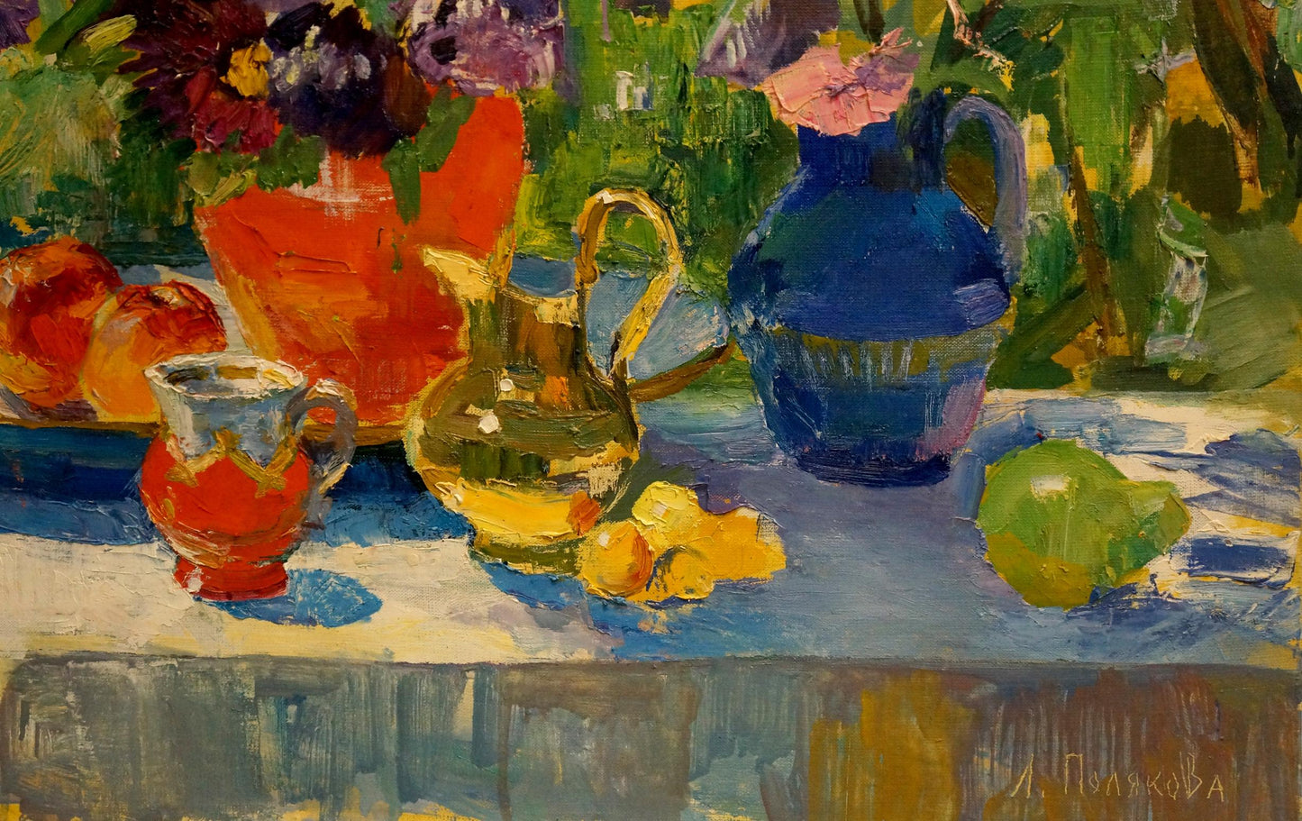 Oil painting Flowers and sweets Polyakova Lyudmila Valentinovna