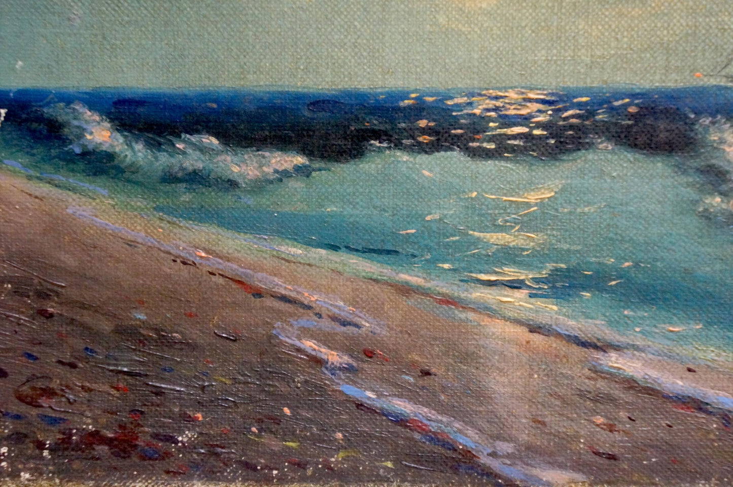 Oil painting Night sea Unknown artist