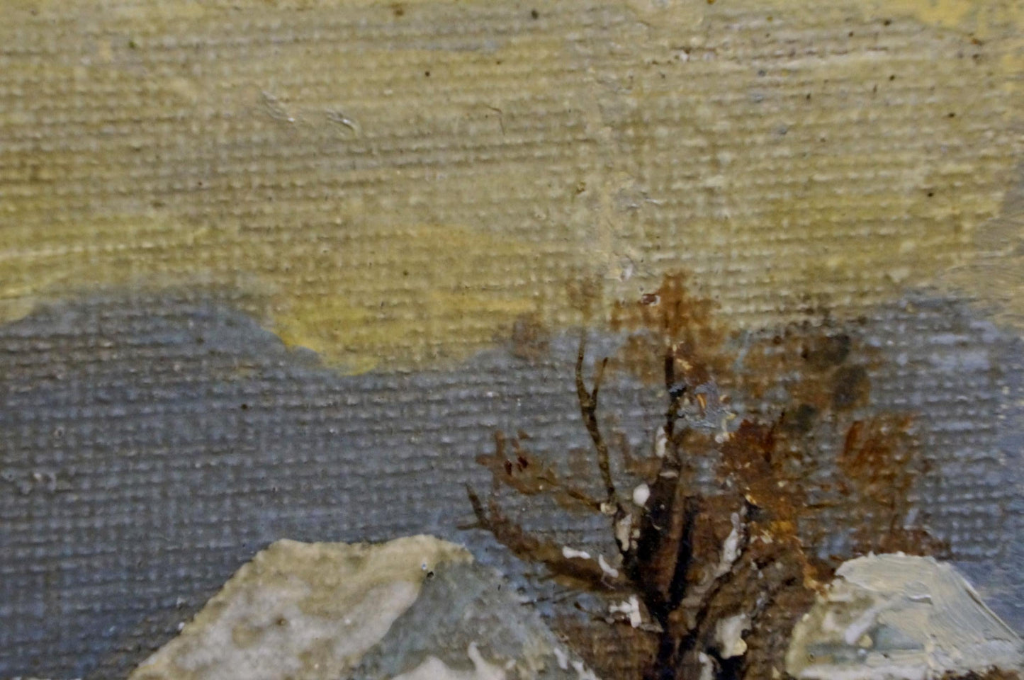 Oil painting Boat on a frozen river Unknown artist