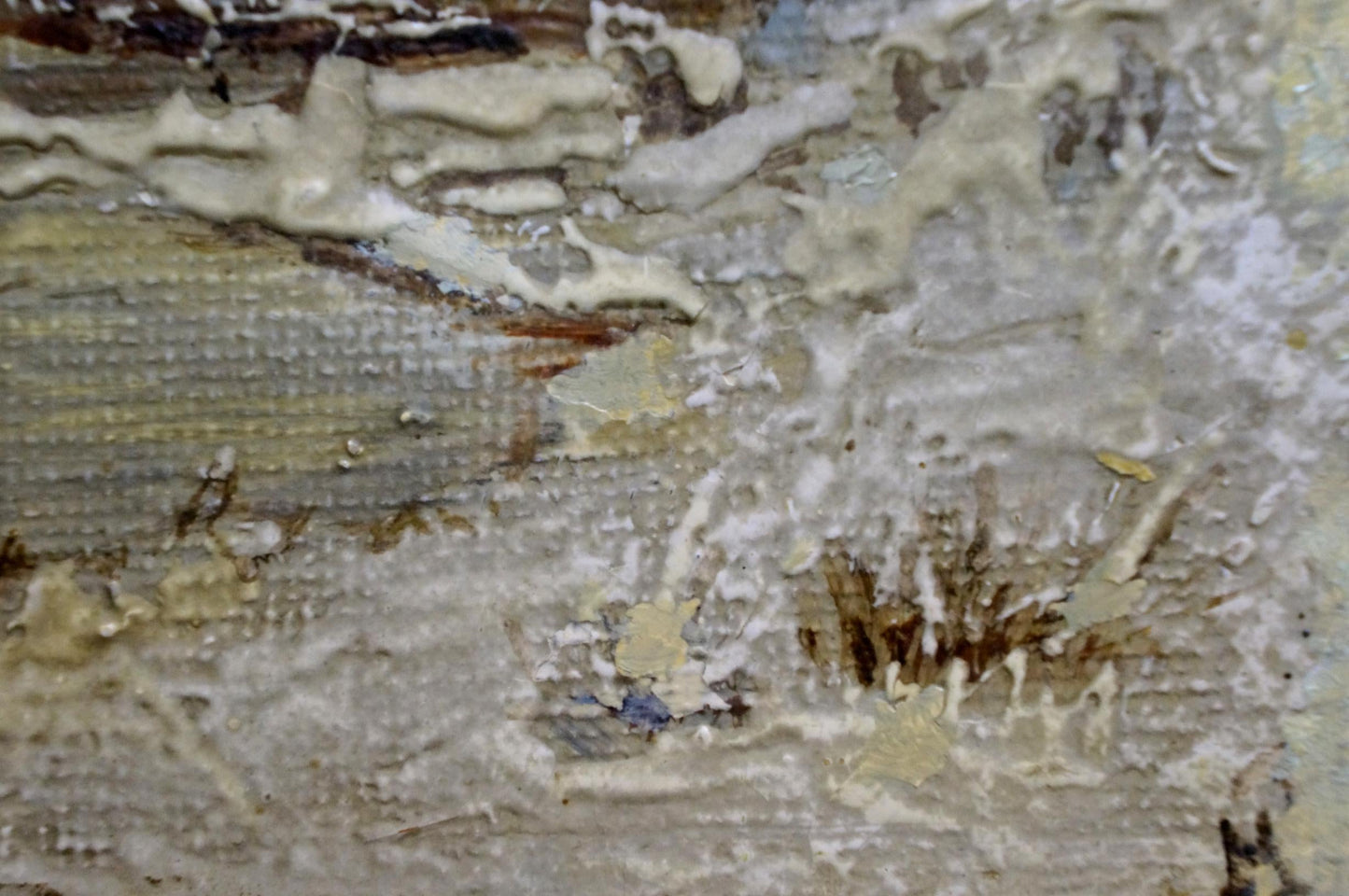 Oil painting Boat on a frozen river Unknown artist