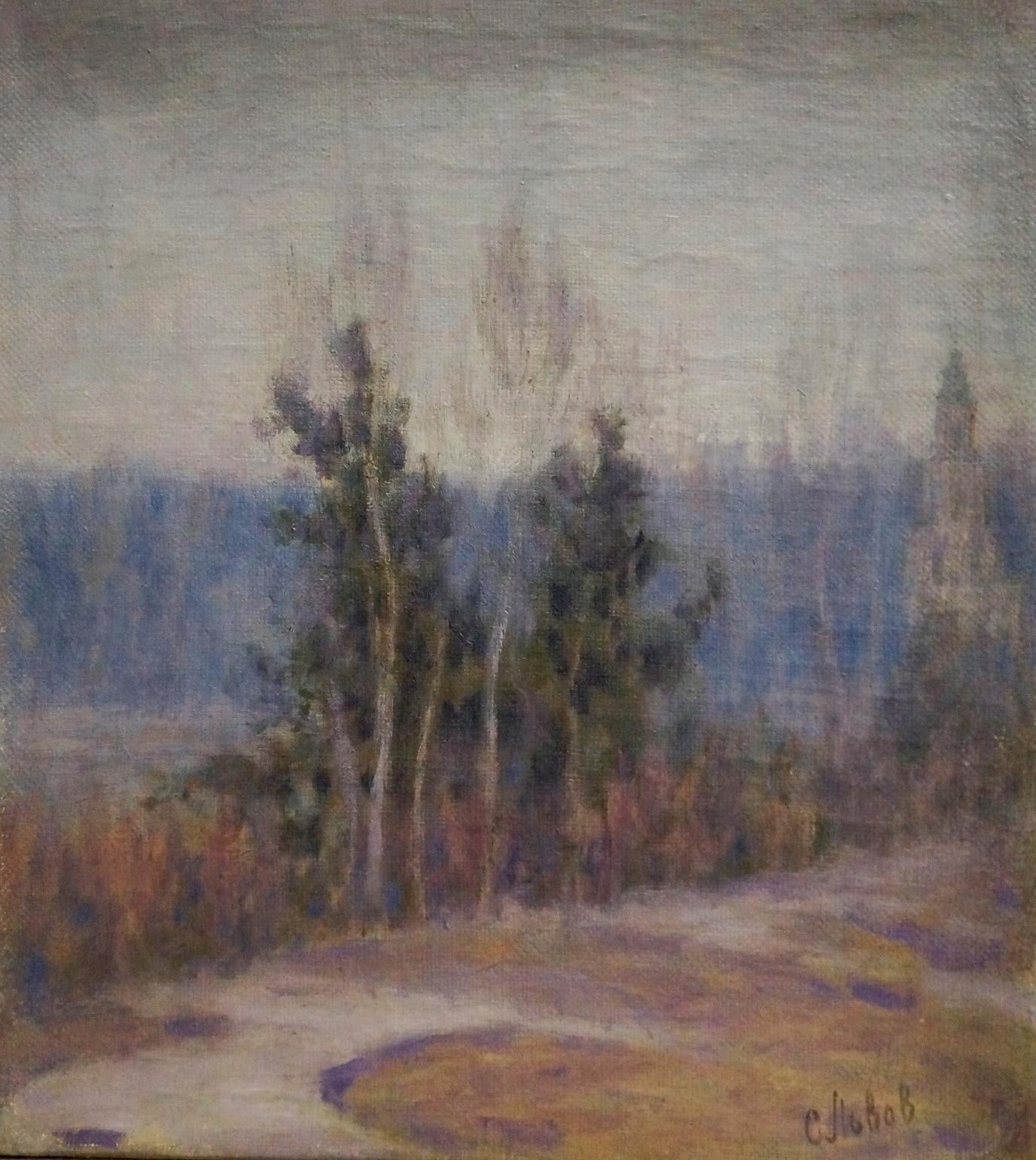 Oil painting In the fog L'vov Sergey Sergeyevich