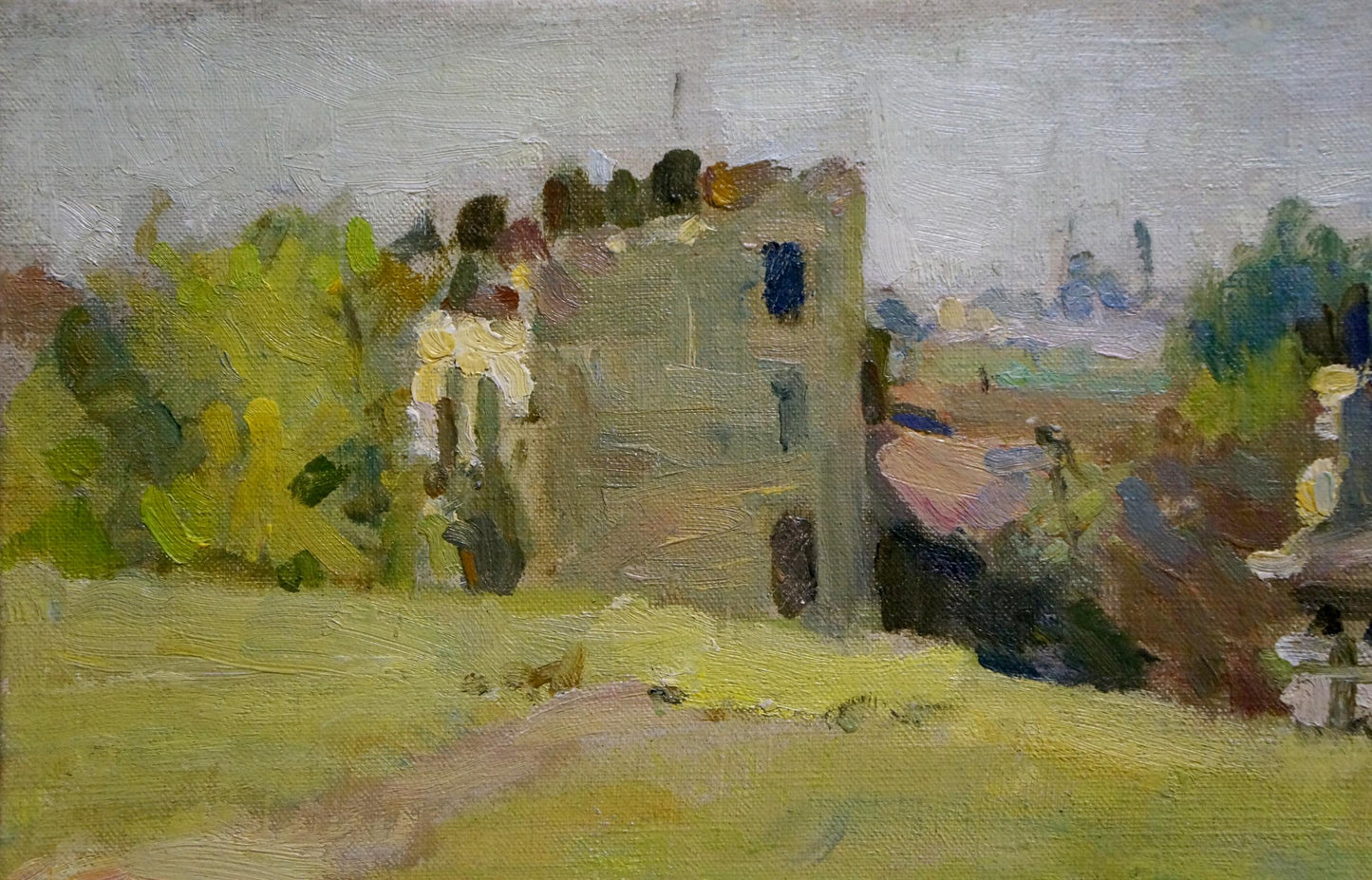 Oil painting View of the village Bozhi Mikhail Mikhailovich