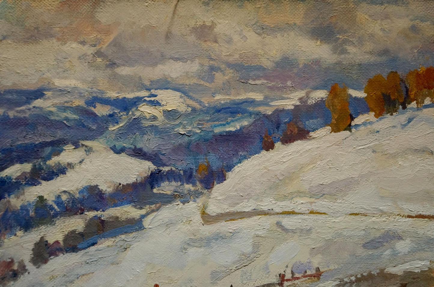 Oil painting Winter path Minka Alexander Fedorovich