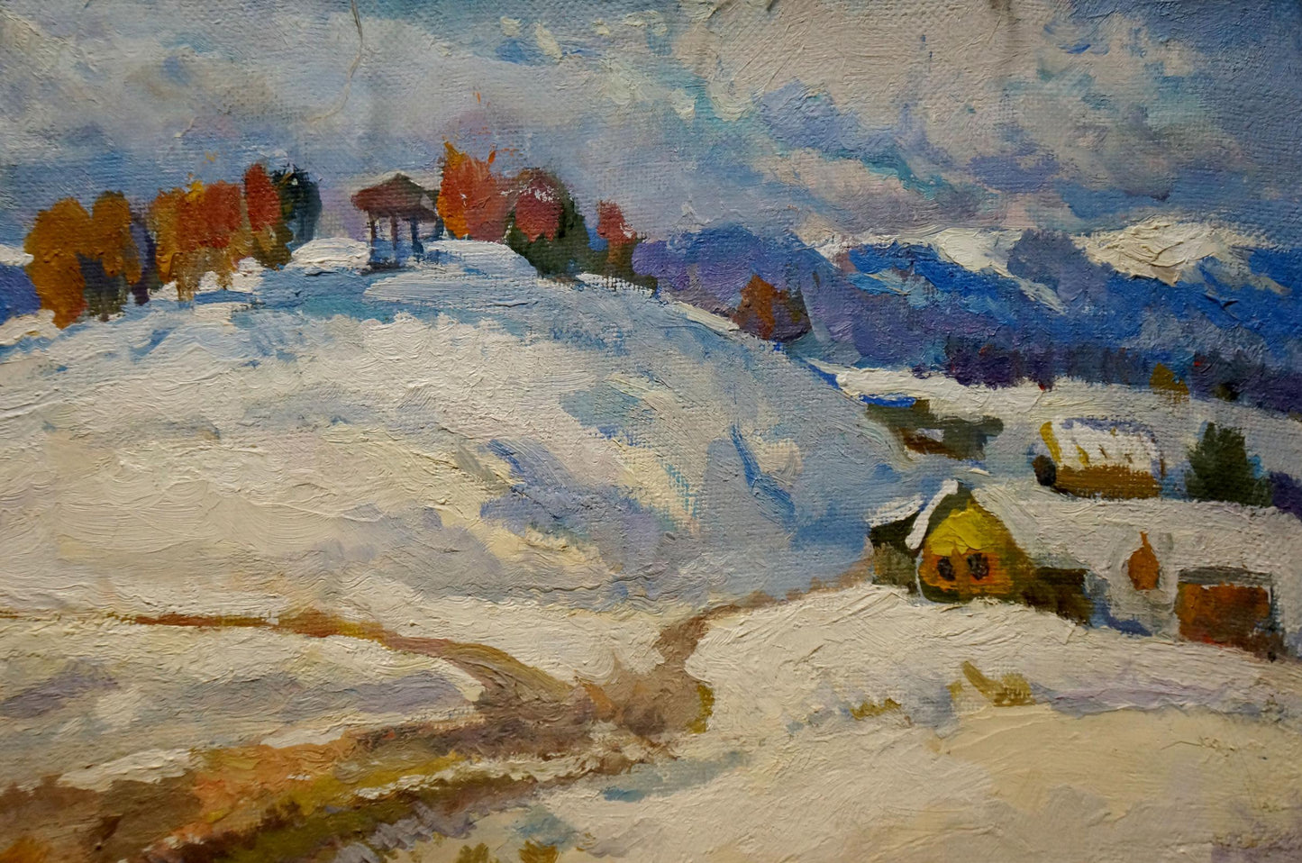 Oil painting Winter path Minka Alexander Fedorovich