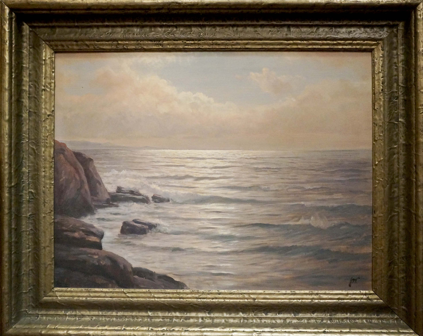 Oil painting Calm quiet waves