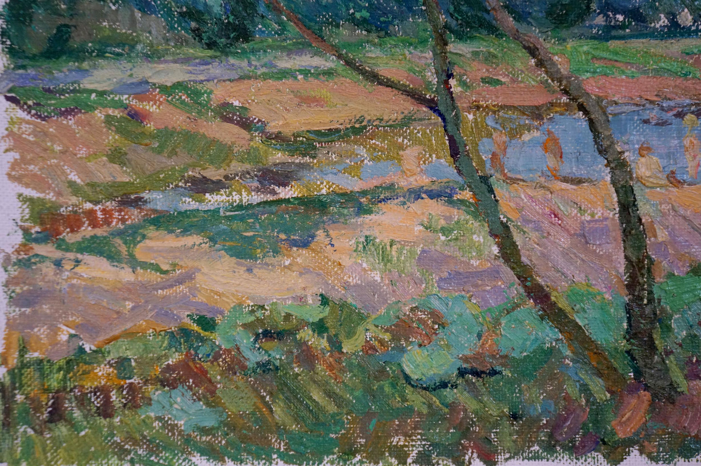 Oil painting Children on the shore Sevastyanov Viktor Grigorievich