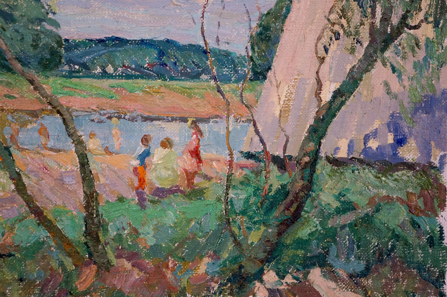 Oil painting Children on the shore Sevastyanov Viktor Grigorievich