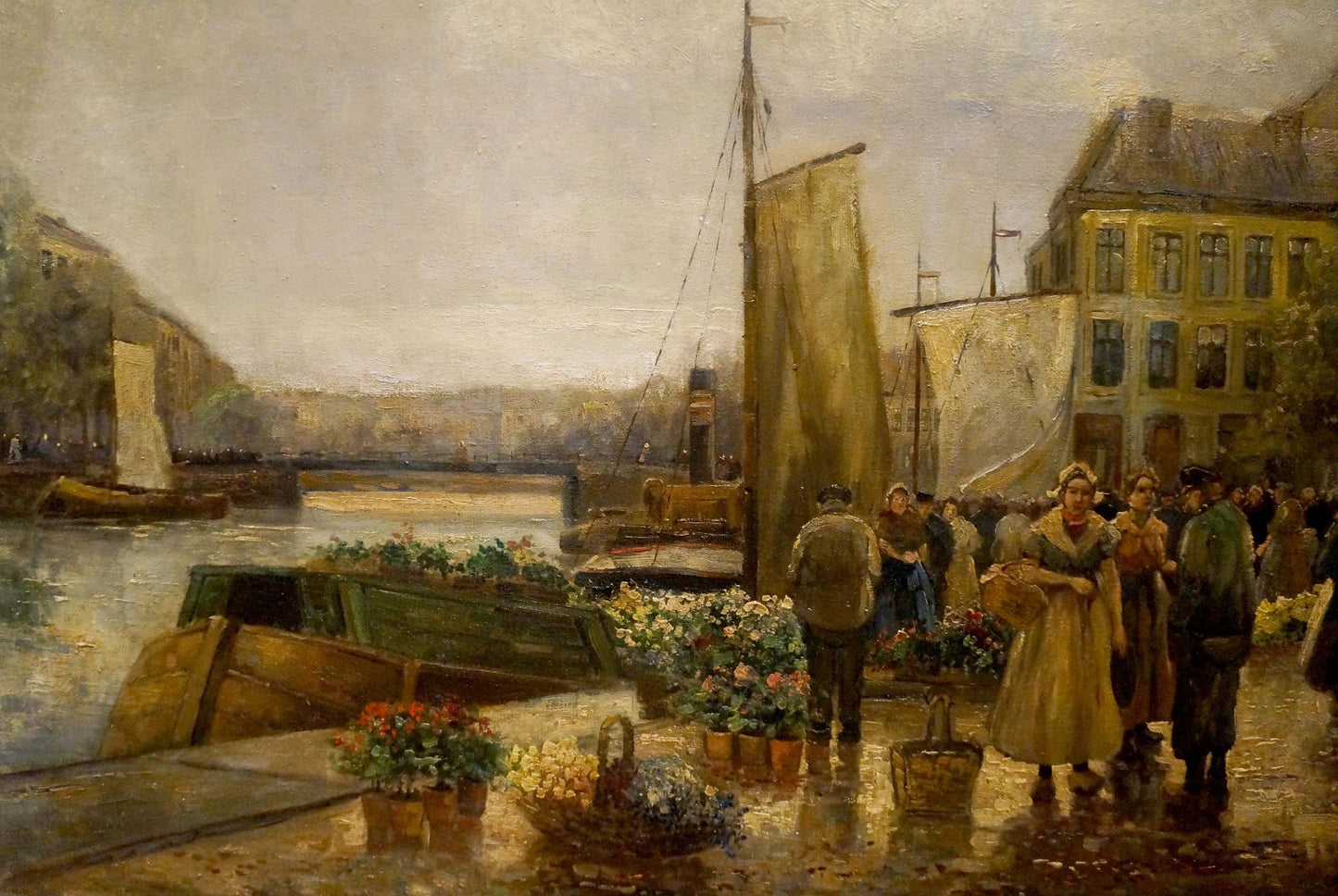 Oil painting City life R. Hornemann