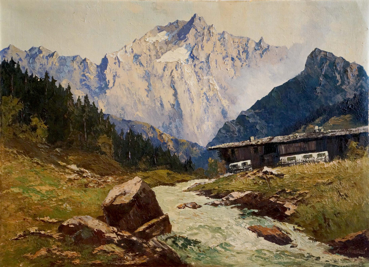 Oil painting Mountain freshness