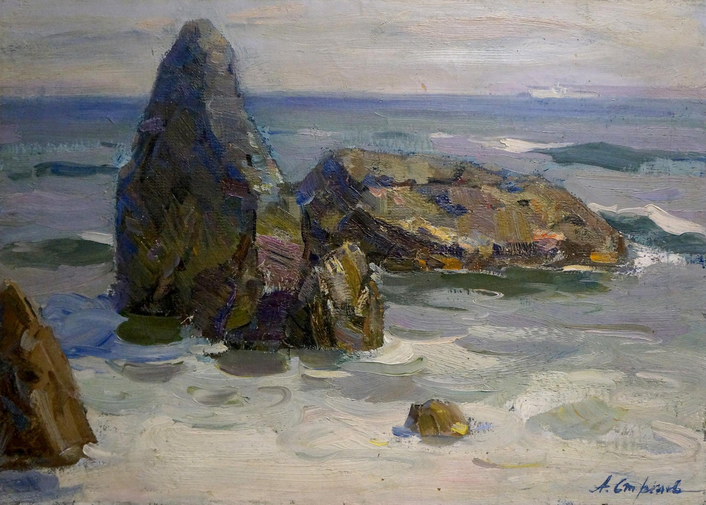 Oil painting Near the sea Strelov Arkady Efimovich