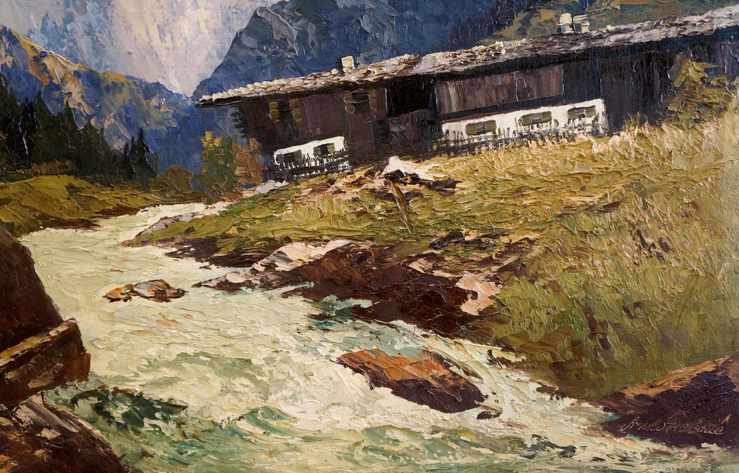 Oil painting Mountain freshness