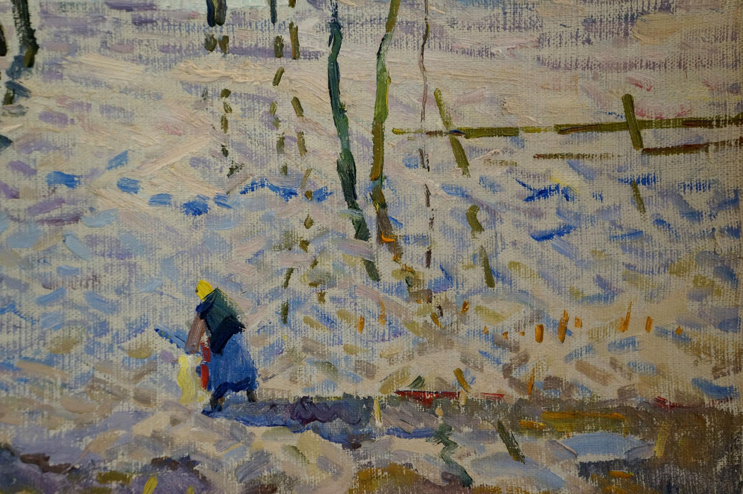 Oil painting By the river Sevastyanov Viktor Grigorievich