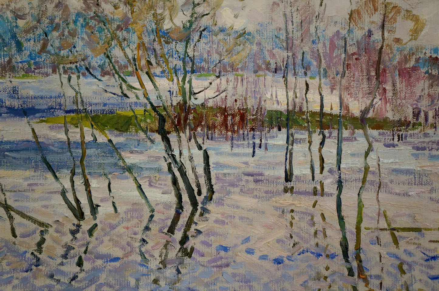 Oil painting By the river Sevastyanov Viktor Grigorievich