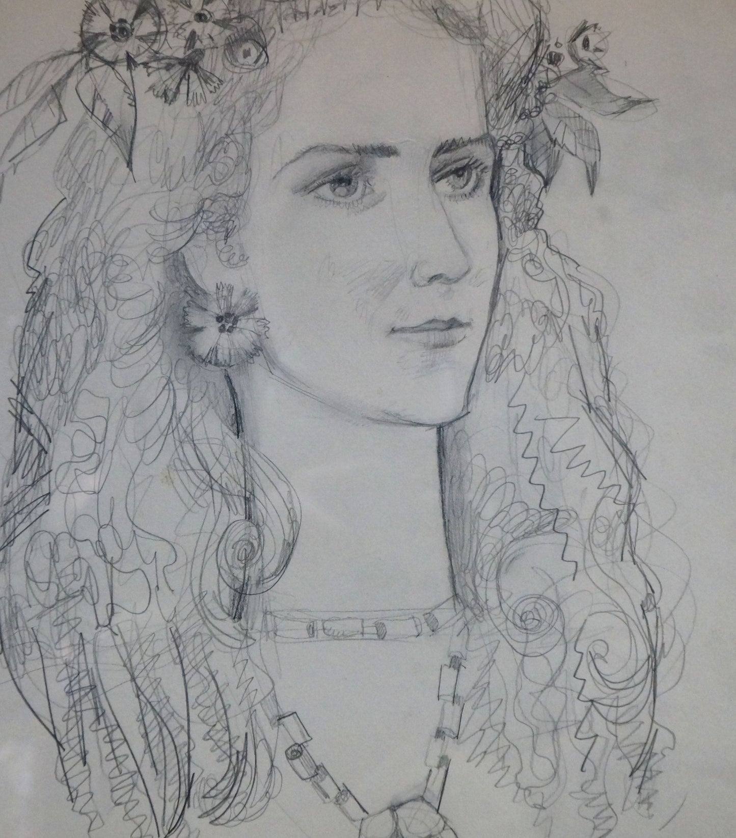 Pencil painting Portrait of a girl Zaretsky Victor Ivanovich