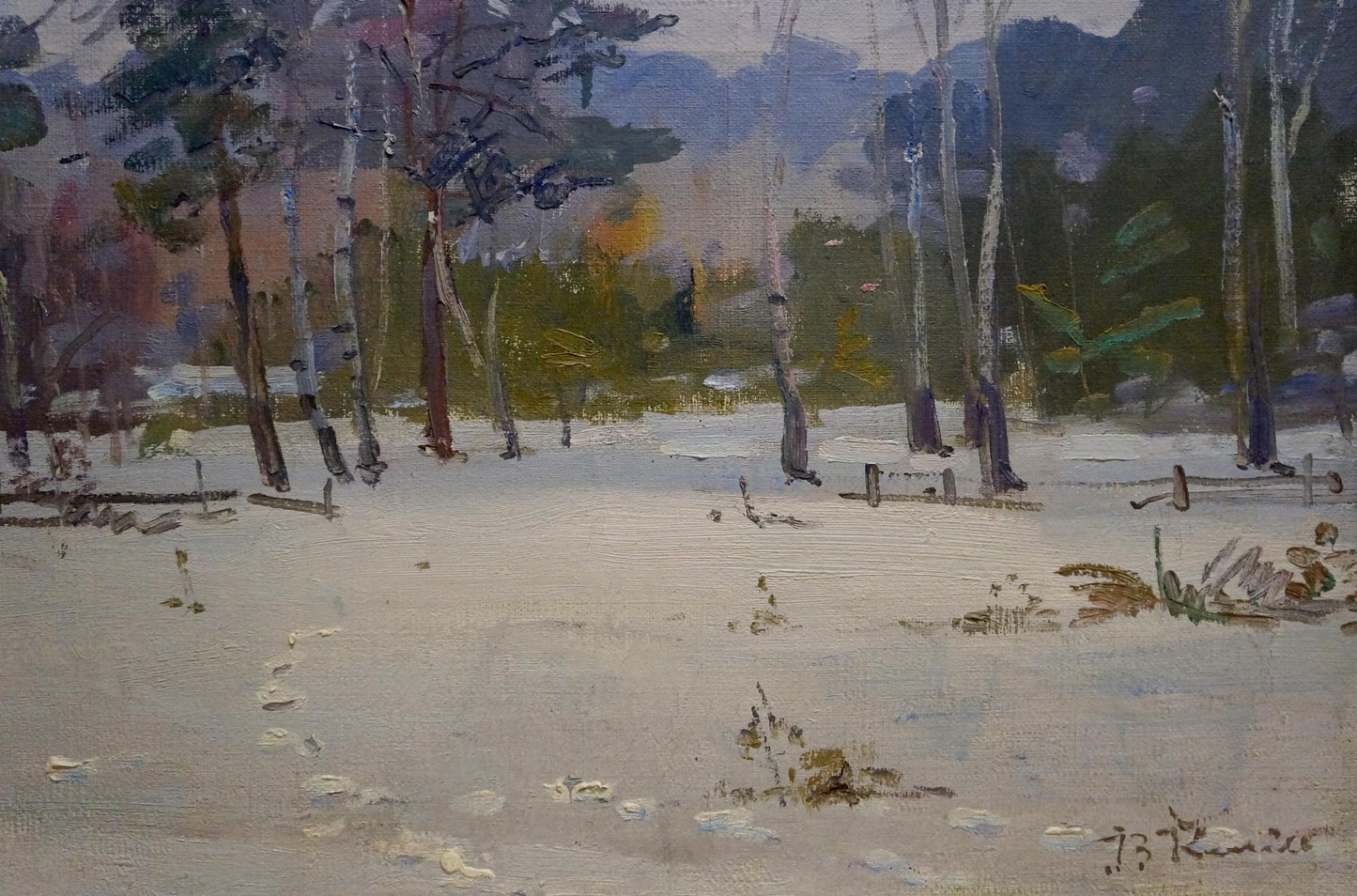 Oil painting Winter landscape V. Kisel'