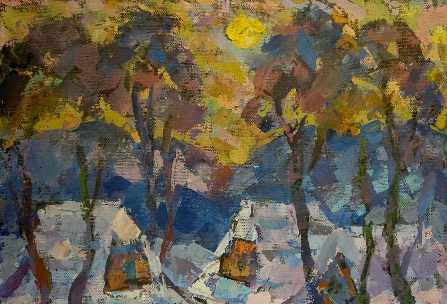 Oil painting Village gatherings Yuri Hertz