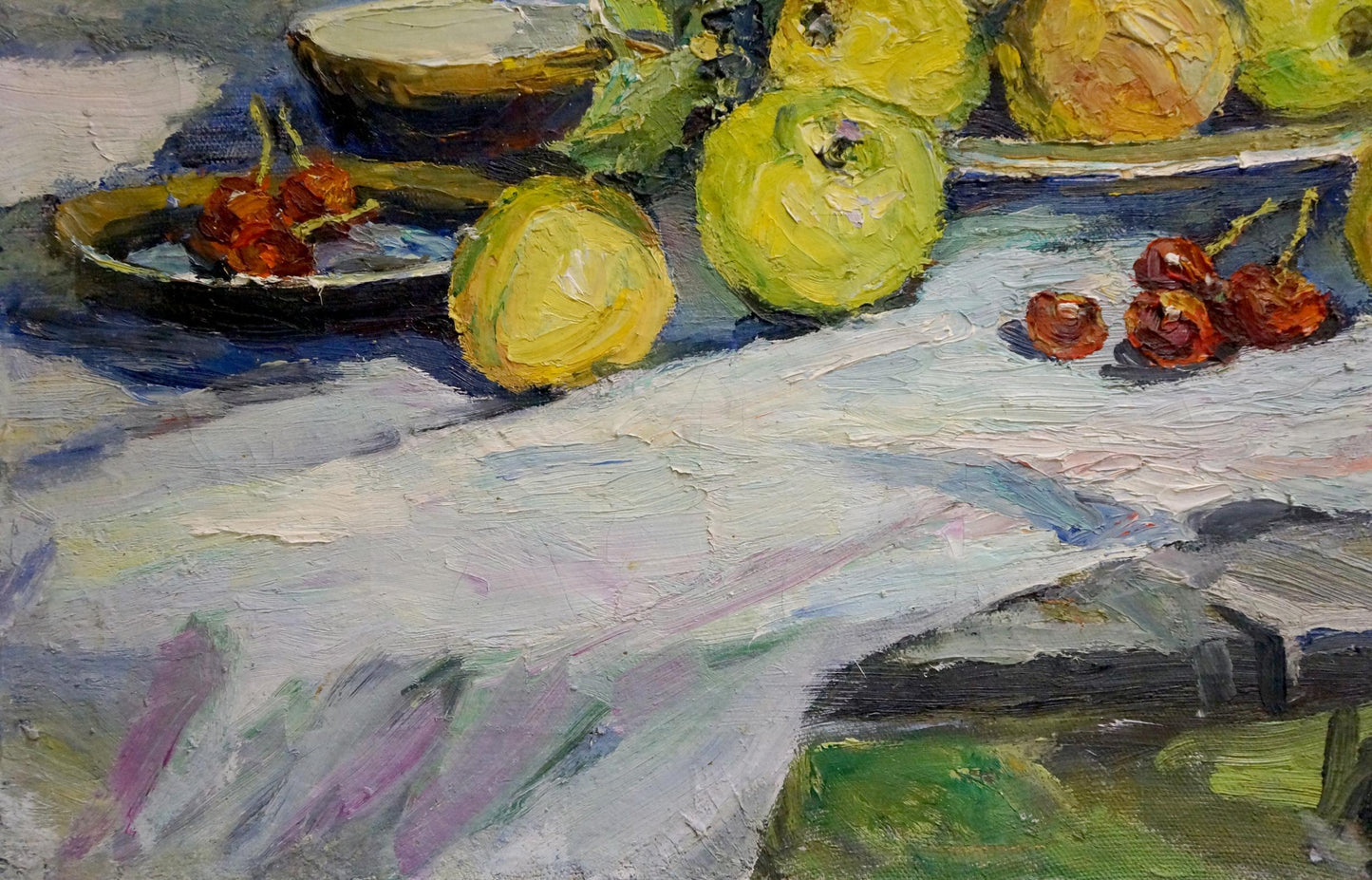 Oil painting Sokolova Zinaida Ivanovna Flowers and fruits nearby