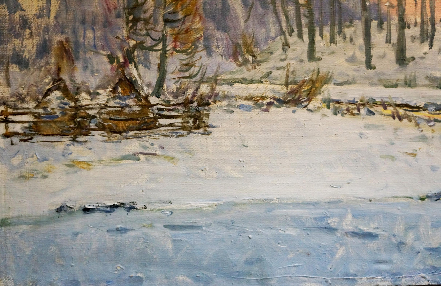 Oil painting Winter landscape Shelyuto Nikolay Andreevich
