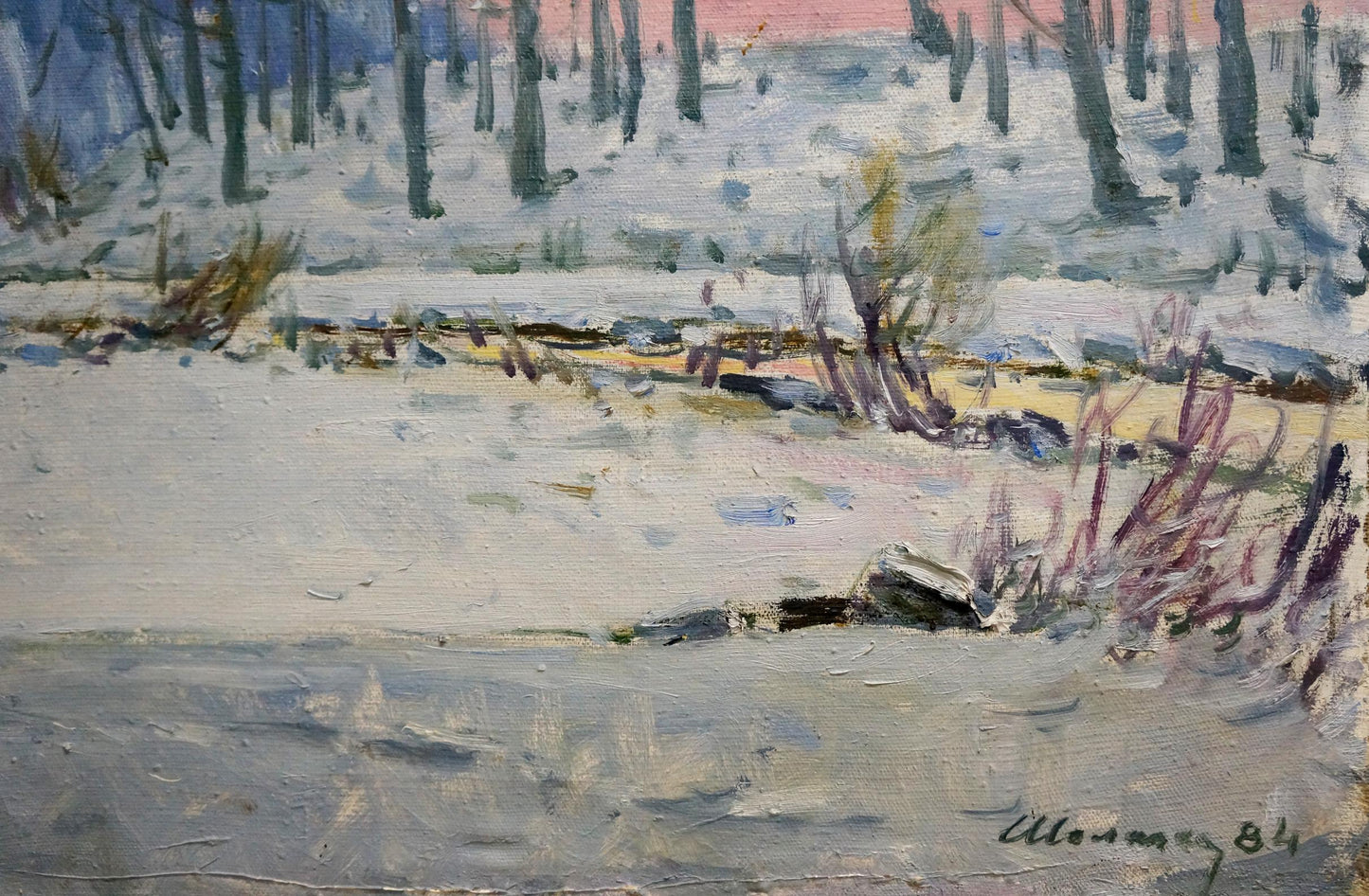 Oil painting Winter landscape Shelyuto Nikolay Andreevich