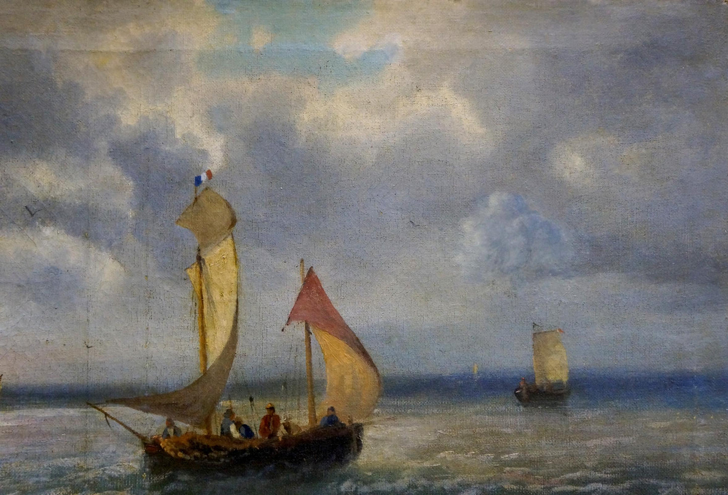 Oil painting Ship at sea